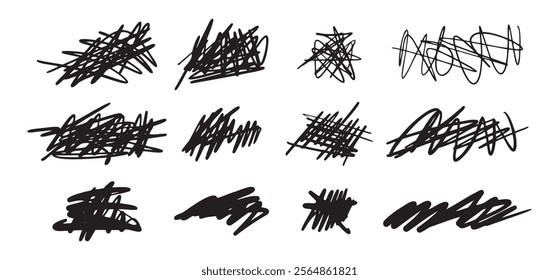 Hand drawn tangle scrawl sketch. Doodle Abstract scribble, chaos Isolated on white background. . Vector illustration