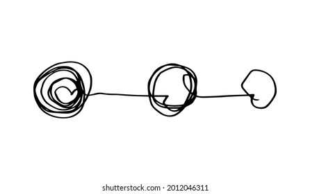 hand drawn of tangle scrawl sketch.Abstract scribble, chaos doodle pattern Isolated on white background. Vector illustration.