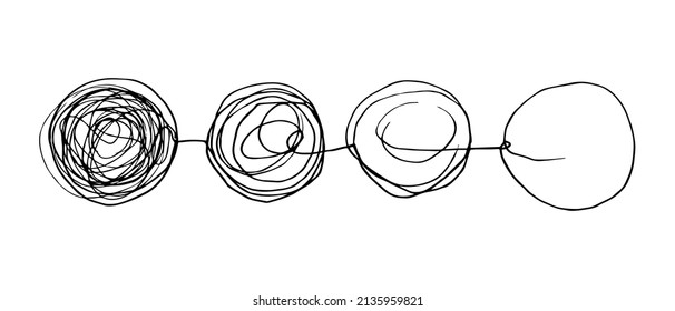 hand drawn of tangle scrawl sketch.Abstract scribble, chaos doodle pattern Isolated on white background. Vector illustration.