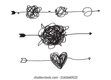 hand drawn of tangle scrawl sketch.Abstract scribble, chaos doodle pattern Isolated on white background. Vector illustration.