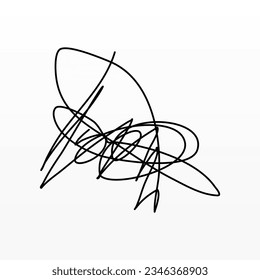 Hand Drawn Tangle Thread Sketch Spherical Abstract Scribble Shape