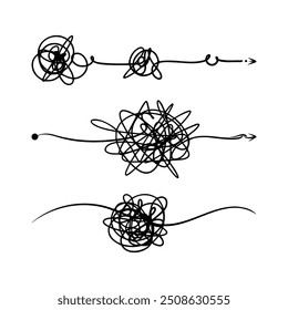 hand drawn tangled scribble sketch. Abstract doodle with line art.