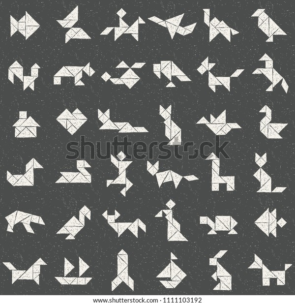 Hand Drawn Tangram Set Vector Collection: vetor stock (livre de ...