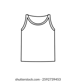 hand drawn tank top outline illustration
