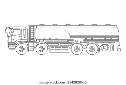 Hand drawn tank truck lorry