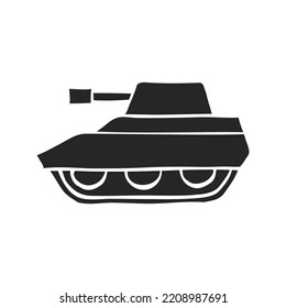 Ilustración del vector del tanque dibujado por mano