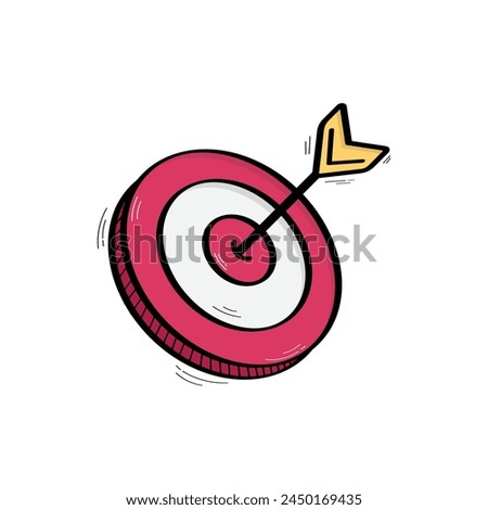 Hand Drawn Target Icon Vector Design.