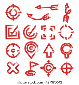 hand drawn target icons, target signs