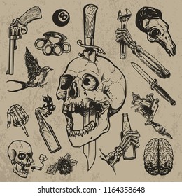 hand drawn tattoo element