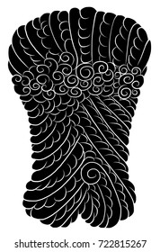 Hand drawn Tattoo full back body background.Japanese cloud vector.Asian tattoo background for back body