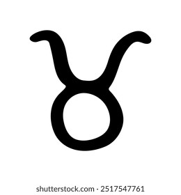 Hand drawn taurus zodiac sign Esoteric symbol doodle Astrology clipart Element for design