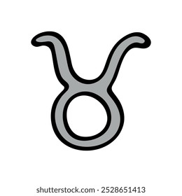 Hand drawn taurus zodiac sign Esoteric symbol doodle Astrology clipart Element for design