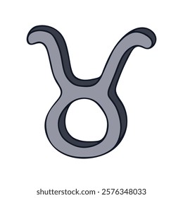 Hand drawn taurus zodiac sign Esoteric symbol doodle Astrology clipart Element for design