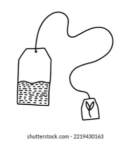 Hand drawn tea bag doodle vector illustration