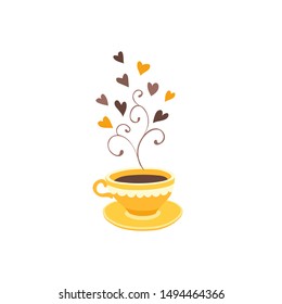 Hand drawn tea and coffee cup isolated on white background. Vector illustration for cafe and restaurant menu design.