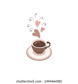 Hand drawn tea and coffee cup isolated on white background. Vector illustration for cafe and restaurant menu design.
