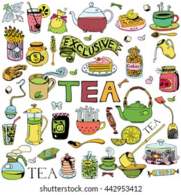 Hand drawn Tea collection.