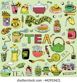 Hand drawn Tea collection.