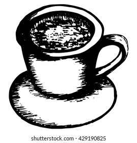 Hand drawn tea cup doodle illustration