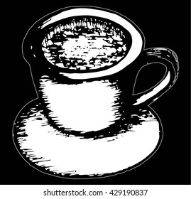 Hand drawn tea cup doodle illustration