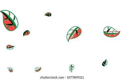 Hand Drawn tea leaf background. Vector summer composition of tea leaves on white background. Sketch cartoon style illustration and background pattern. Hand drawn herbal green tea.