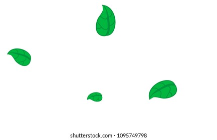 Hand Drawn tea leaf background. Vector summer composition of tea leaves on white background. Sketch cartoon style illustration and background pattern. Hand drawn herbal green tea.