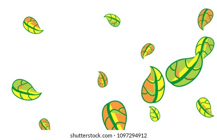 Hand Drawn tea leaf background. Vector summer composition of tea leaves on white background. Sketch cartoon style illustration and background pattern. Hand drawn herbal green tea.