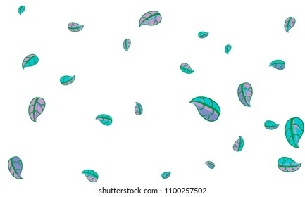 Hand Drawn tea leaf background. Vector summer composition of tea leaves on white background. Sketch cartoon style illustration and background pattern. Hand drawn herbal green tea.