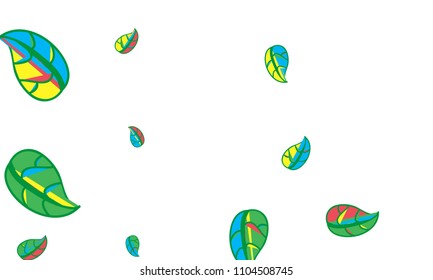 Hand Drawn tea leaf background. Vector summer composition of tea leaves on white background. Sketch cartoon style illustration and background pattern. Hand drawn herbal green tea.