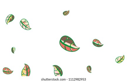Hand Drawn tea leaf background. Vector summer composition of tea leaves on white background. Sketch cartoon style illustration and background pattern. Hand drawn herbal green tea.