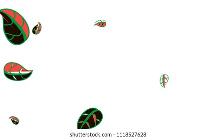 Hand Drawn tea leaf background. Vector summer composition of tea leaves on white background. Sketch cartoon style illustration and background pattern. Hand drawn herbal green tea.