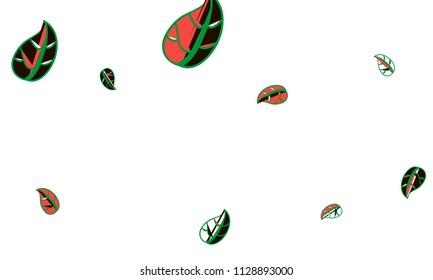 Hand Drawn tea leaf background. Vector summer composition of tea leaves on white background. Sketch cartoon style illustration and background pattern. Hand drawn herbal green tea.