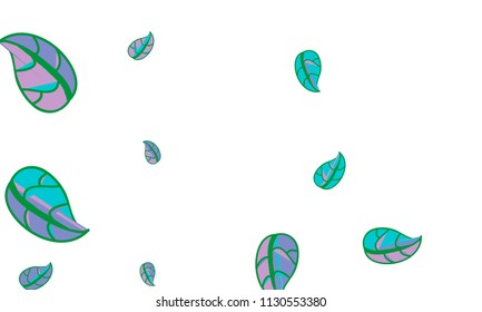 Hand Drawn tea leaf background. Vector summer composition of tea leaves on white background. Sketch cartoon style illustration and background pattern. Hand drawn herbal green tea.