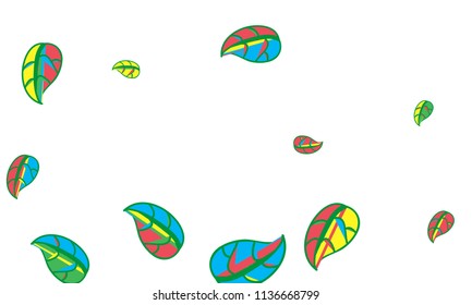 Hand Drawn tea leaf background. Vector summer composition of tea leaves on white background. Sketch cartoon style illustration and background pattern. Hand drawn herbal green tea.