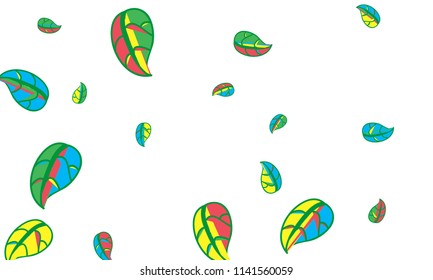 Hand Drawn tea leaf background. Vector summer composition of tea leaves on white background. Sketch cartoon style illustration and background pattern. Hand drawn herbal green tea.