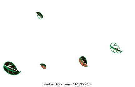 Hand Drawn tea leaf background. Vector summer composition of tea leaves on white background. Sketch cartoon style illustration and background pattern. Hand drawn herbal green tea.