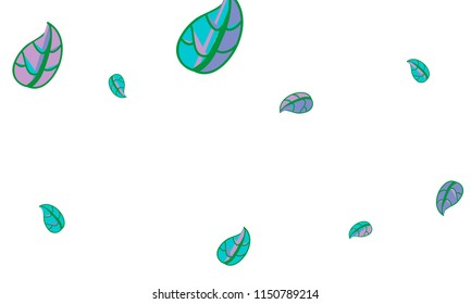 Hand Drawn tea leaf background. Vector summer composition of tea leaves on white background. Sketch cartoon style illustration and background pattern. Hand drawn herbal green tea.