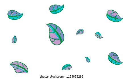 Hand Drawn tea leaf background. Vector summer composition of tea leaves on white background. Sketch cartoon style illustration and background pattern. Hand drawn herbal green tea.
