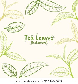 Hand drawn tea leaf illustration
