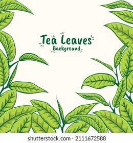 Hand drawn tea leaf illustration