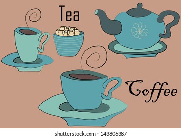 Hand drawn tea party invitation