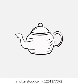 hand drawn tea pot icon template design