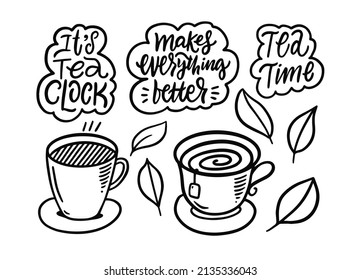 Kaffeebeutel, handgezeichnet, schwarze, farbige Vektorgrafik einzeln auf weißem Hintergrund. Design für Banner, Poster und Menü-Café.