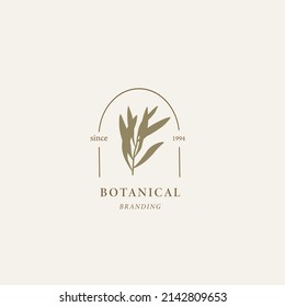 Handgezogenes Teebaum melaleuca Logo