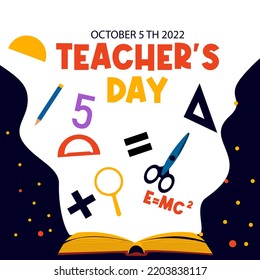 hand drawn teachers' day poster template