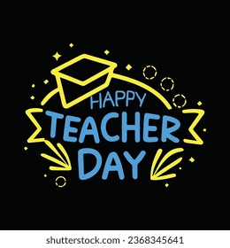 Hand drawn teacher's day t shirt design