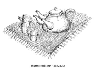 Hand drawn teapot.