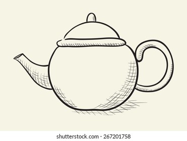 Hand drawn teapot illustration