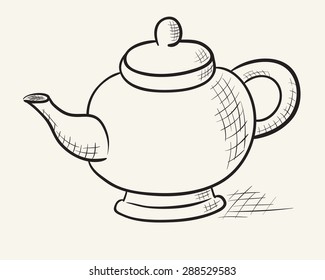 Hand drawn teapot illustration
