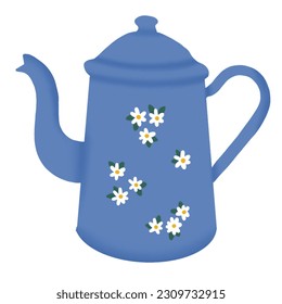 hand drawn teapot illustration with transparant background